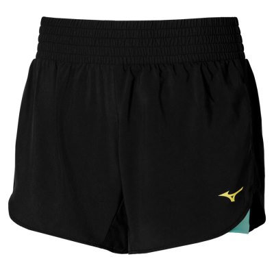 Pantalones Cortos Mizuno 2 IN 1 4.5 Mujer Negros / Turquesa Claro - Chile M374AHSMQV